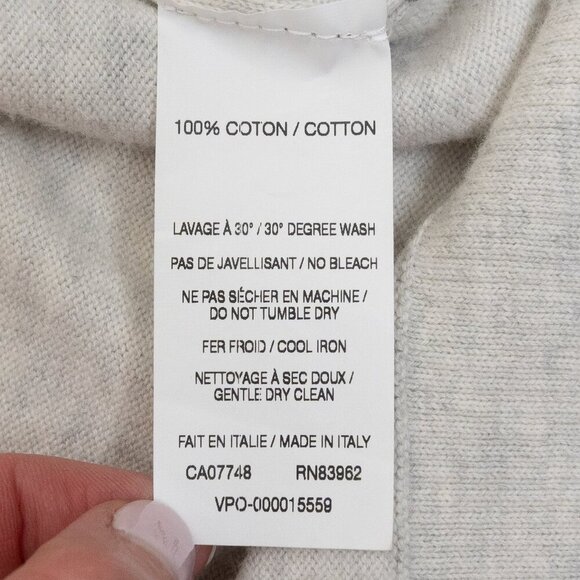 Horst Italian Cotton Cardigan Sweater Gray Navy Trim Mens Medium NEW - Picture 12 of 12